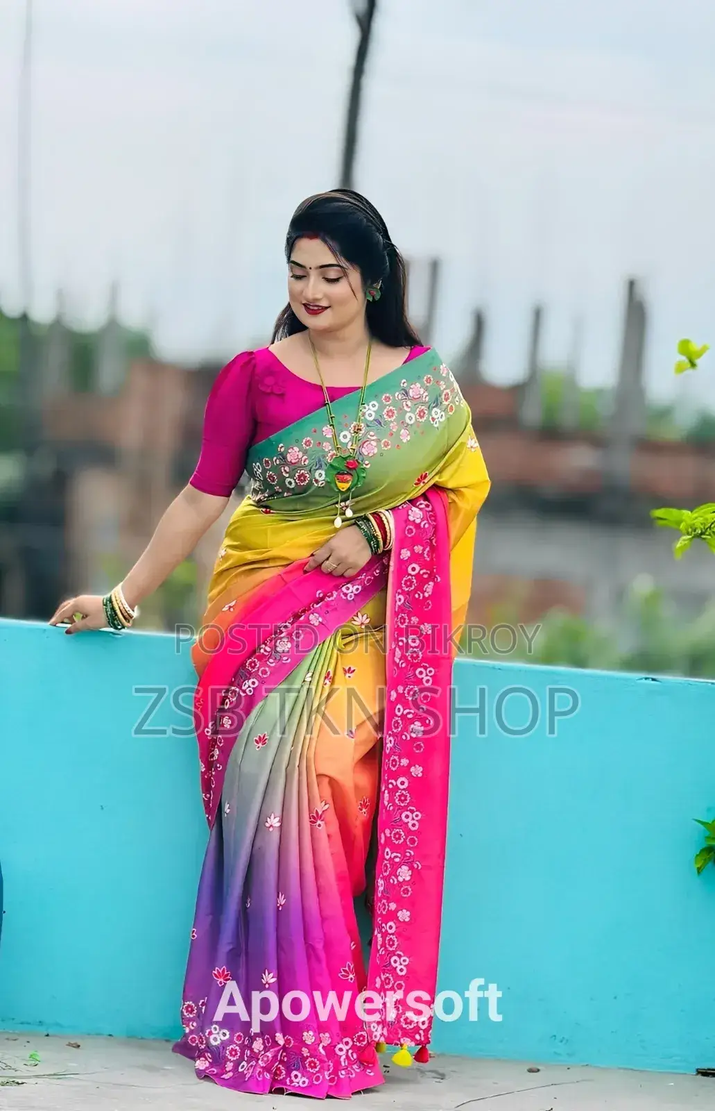 স্টাইলিশ কটন শাড়ি উইথ ব্লাউজ পিস DHCFG JCFJH