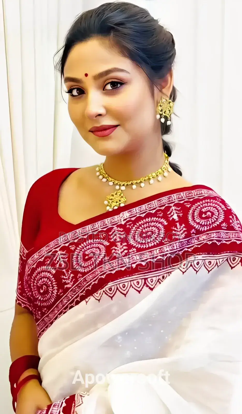 Skin Print Half Silk Saree With Blouse Piece DHFTH JFJBFH