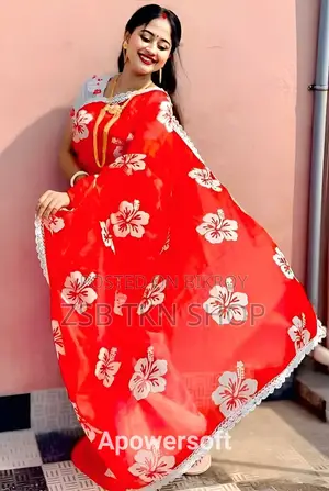 Skin Print Half Silk Saree With Blouse Piece DHFTH JFJBFH
