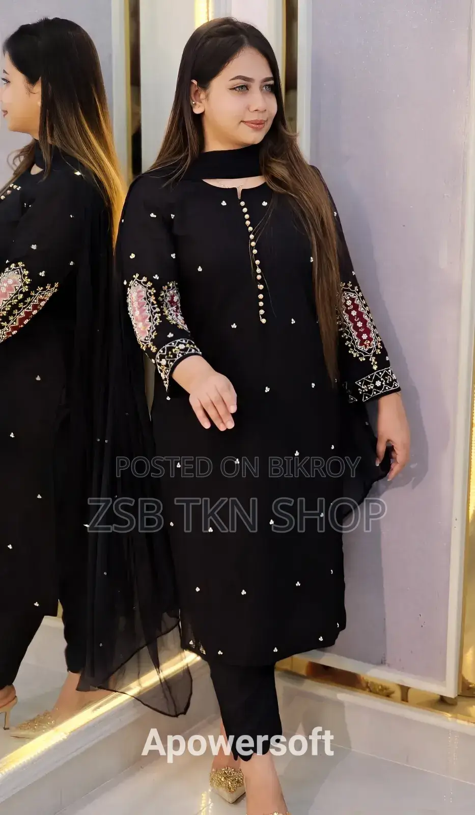 এমব্রয়ডারি থ্রি পিস এক্সএইচওয়াইডি আইএফসিজেজে ইউএফএনএইচএফএইচ