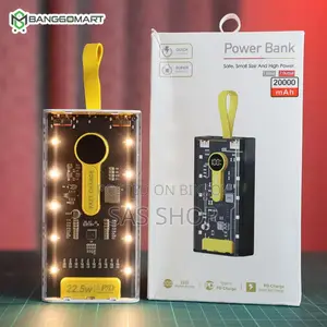 ২০০০ এমএএইচ ট্রান্সপারেন্ট পাওয়ার ব্যাংক পোর্টেবল ফাস্ট চার্জিং ২০ডব্লিউ পাওয়ার ব্যাংক