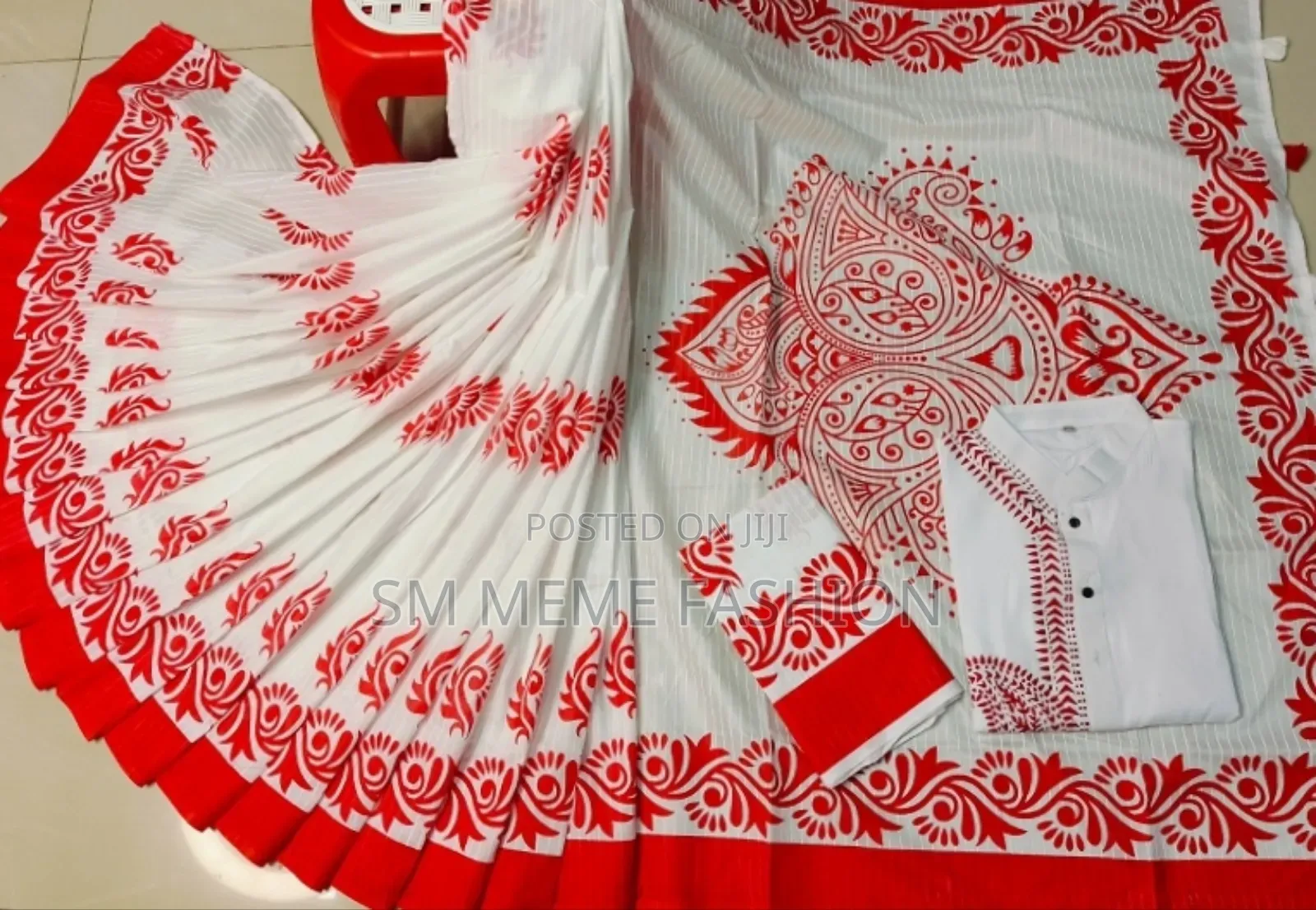 শাড়ি পাঞ্জাবি কাপল সেট উইথ ব্লাউজ