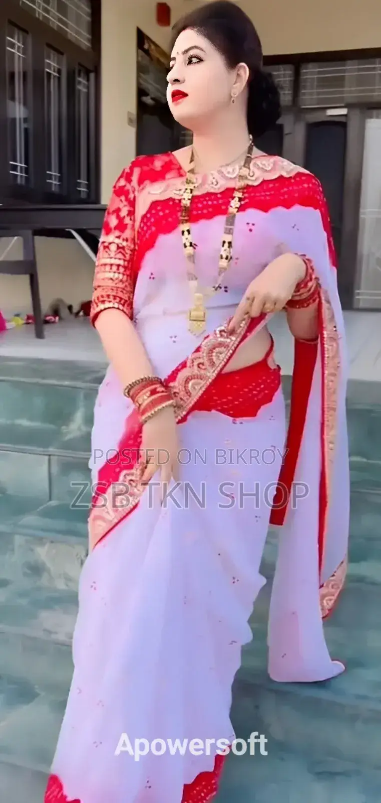 মাখন জর্জেট সিকোয়েন্স ওয়ার্ক শাড়ি