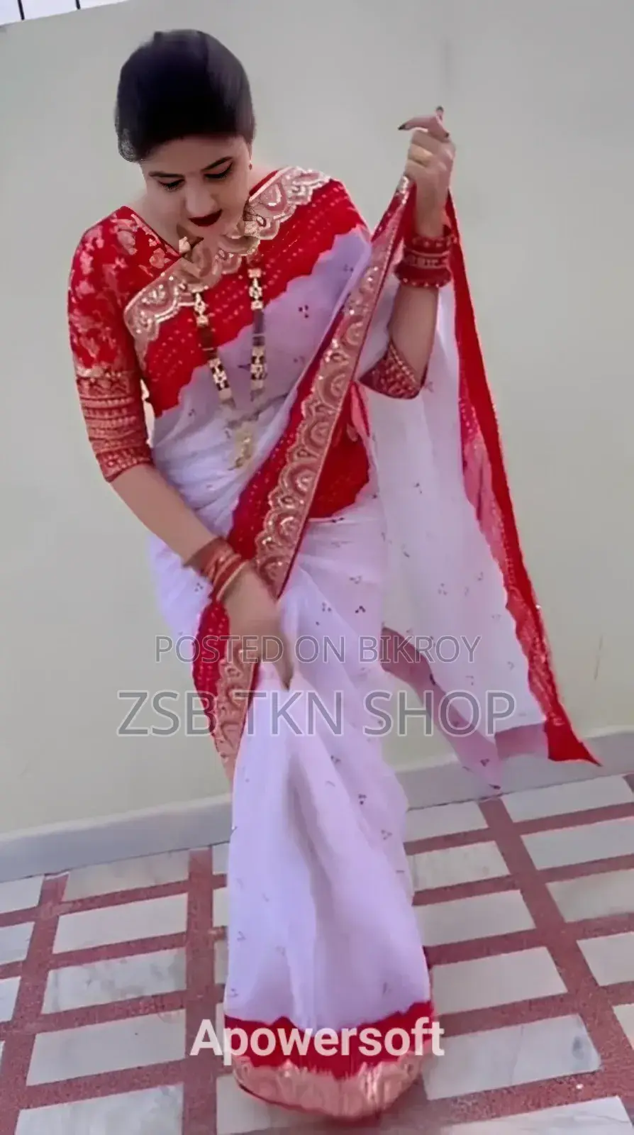 মাখন জর্জেট সিকোয়েন্স ওয়ার্ক শাড়ি