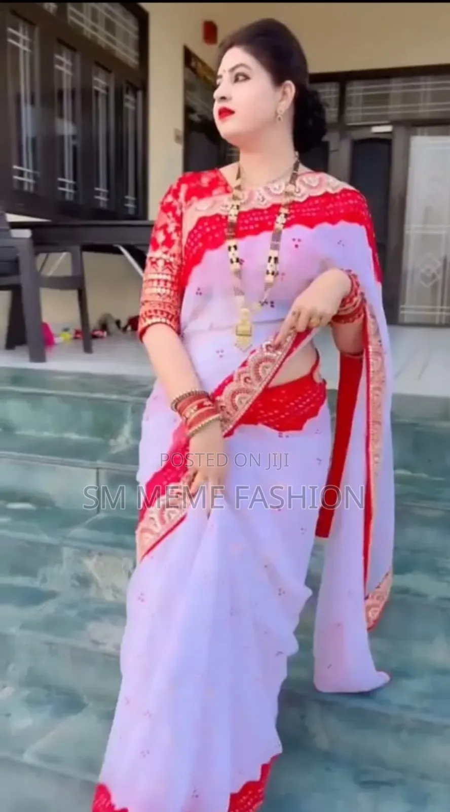 মাখন জর্জেট সিকোয়েন্স ওয়ার্ক শাড়ি