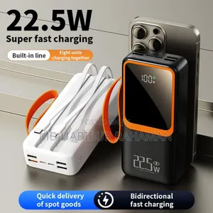 Matrix M10-10000mah পাওয়ার ব্যাংক ফাস্ট চার্জিং 22.5w- বিল্ট-ইন কেবল