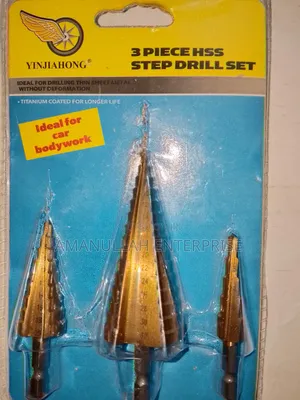 ৩ পিস HSS (হাই-স্পিড স্টিল) স্টেপ ড্রিল সেট