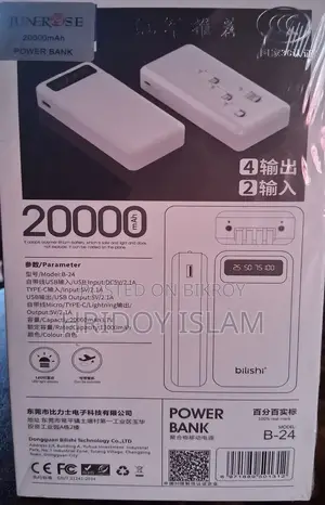 Junerose 20000mah Polymer Power Bank Fast Charging