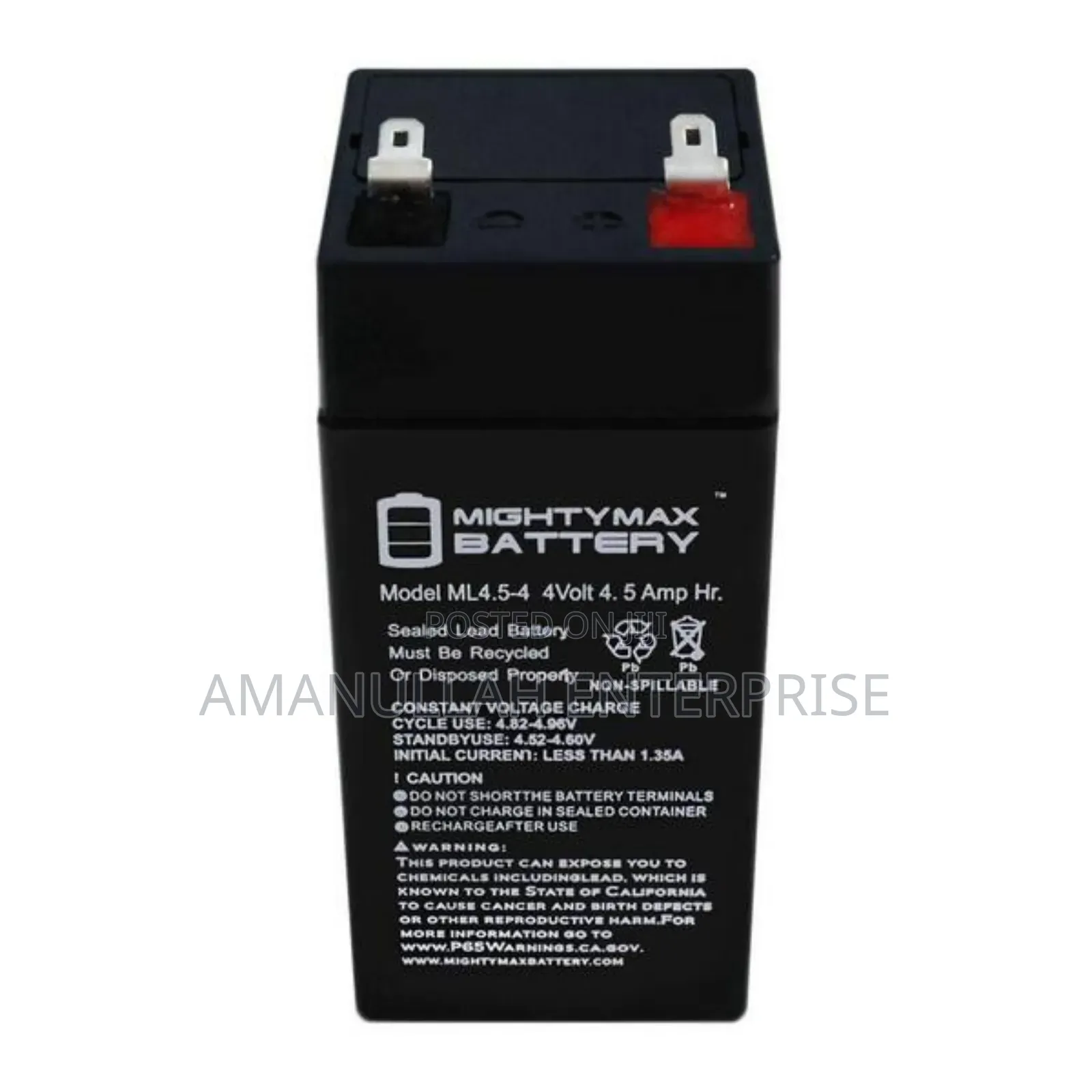 Huayu Bt-4v 5ah/20hr Sealed Lead-Acid Rechargeable Battery.