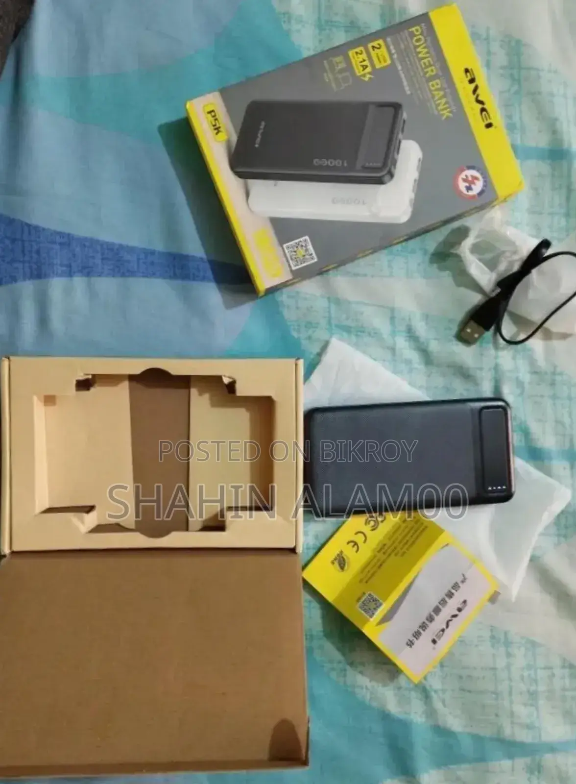 Awei P5k 10000mah Mini Portable Dual Usb Polymer Fast Charging