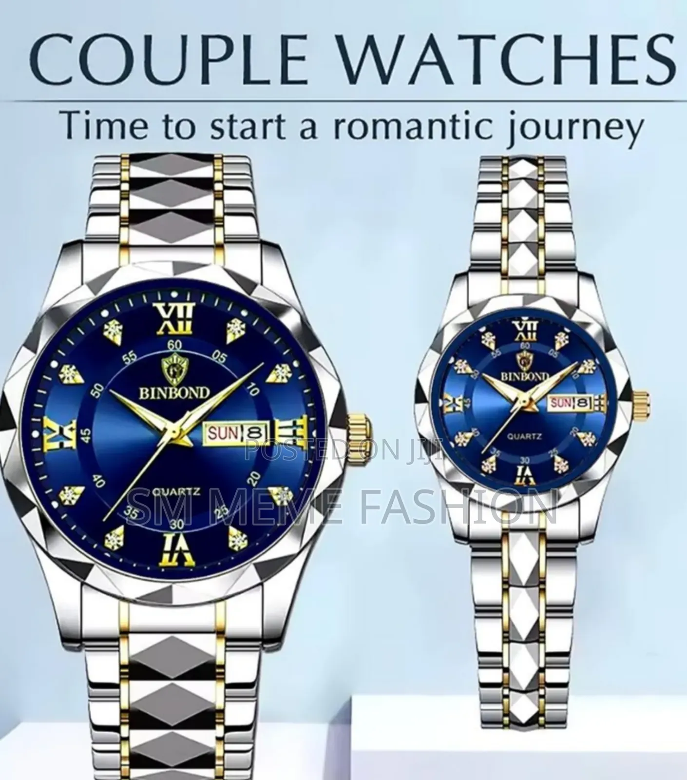 Olevs Luxury Couple's Watch Set - Bond of Love (Butterfly Lock)