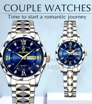 Olevs Luxury Couple's Watch Set - Bond of Love (Butterfly Lock)