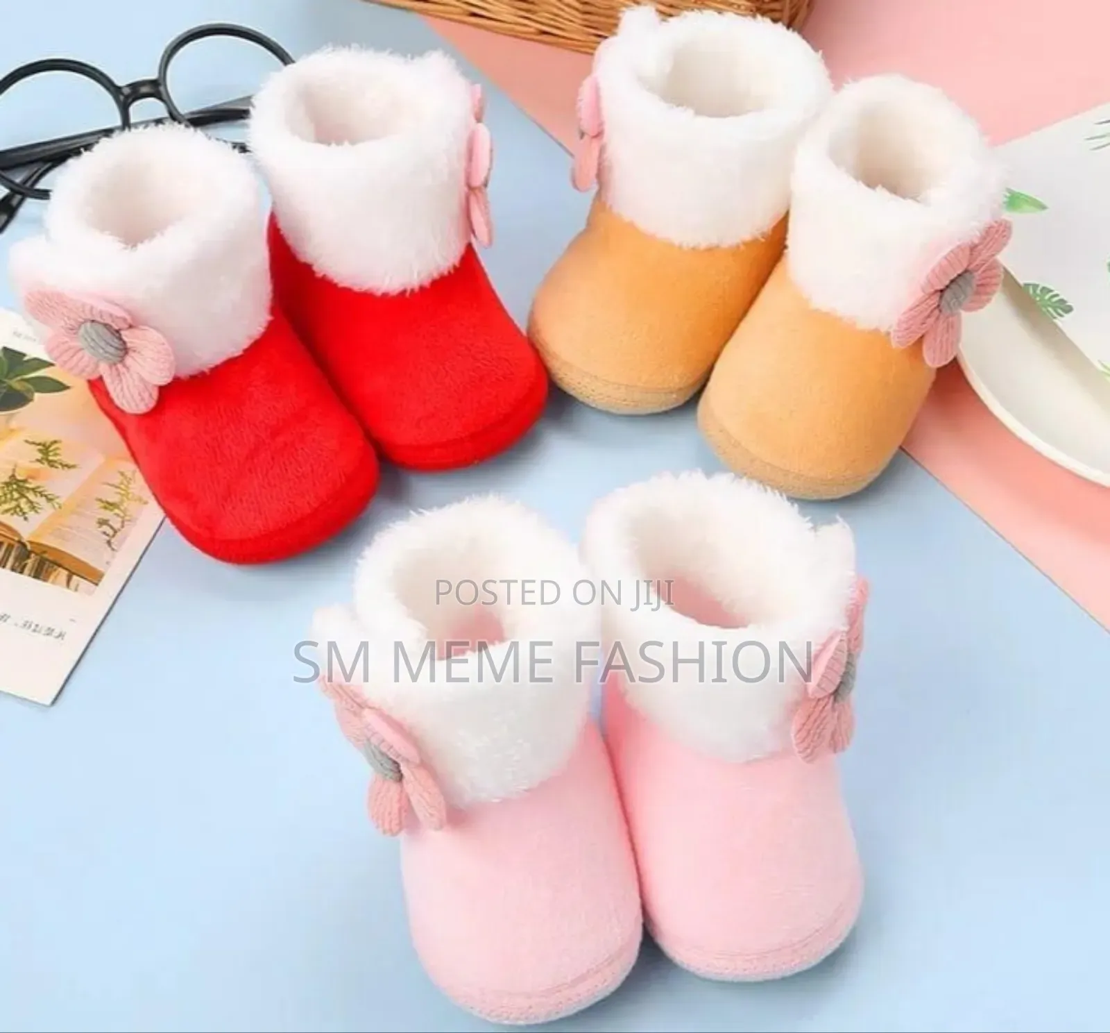 Cute Flower Fleece Baby Booties