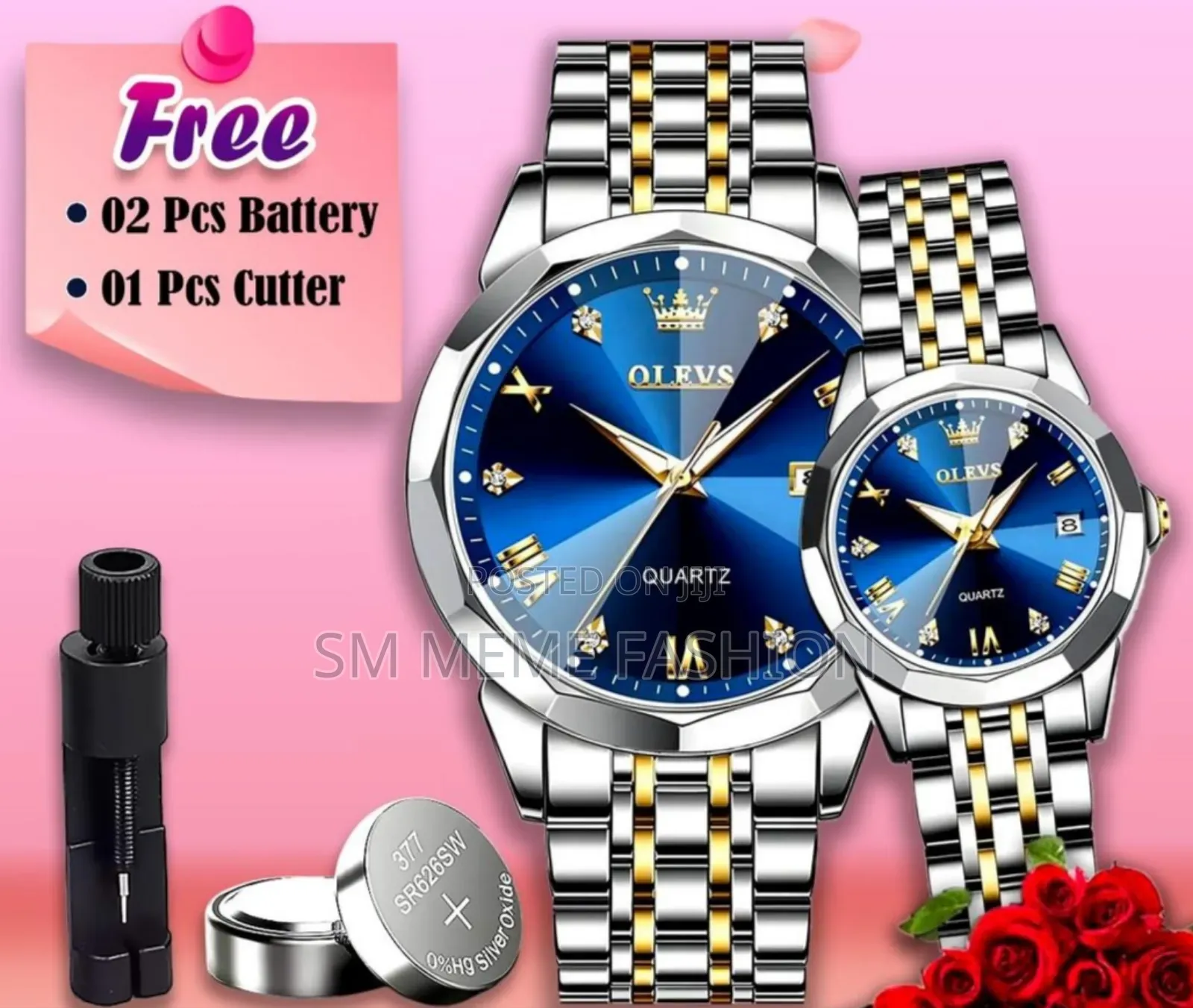 Olevs Couple Watch Set (City Lock)