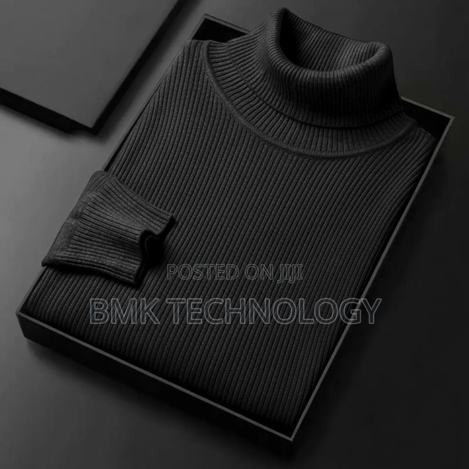 Premium Ribbed Turtleneck Sweater – Grey | Winter Collection