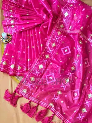 Half Silk Skin Print Saree 
With Blouse Piece