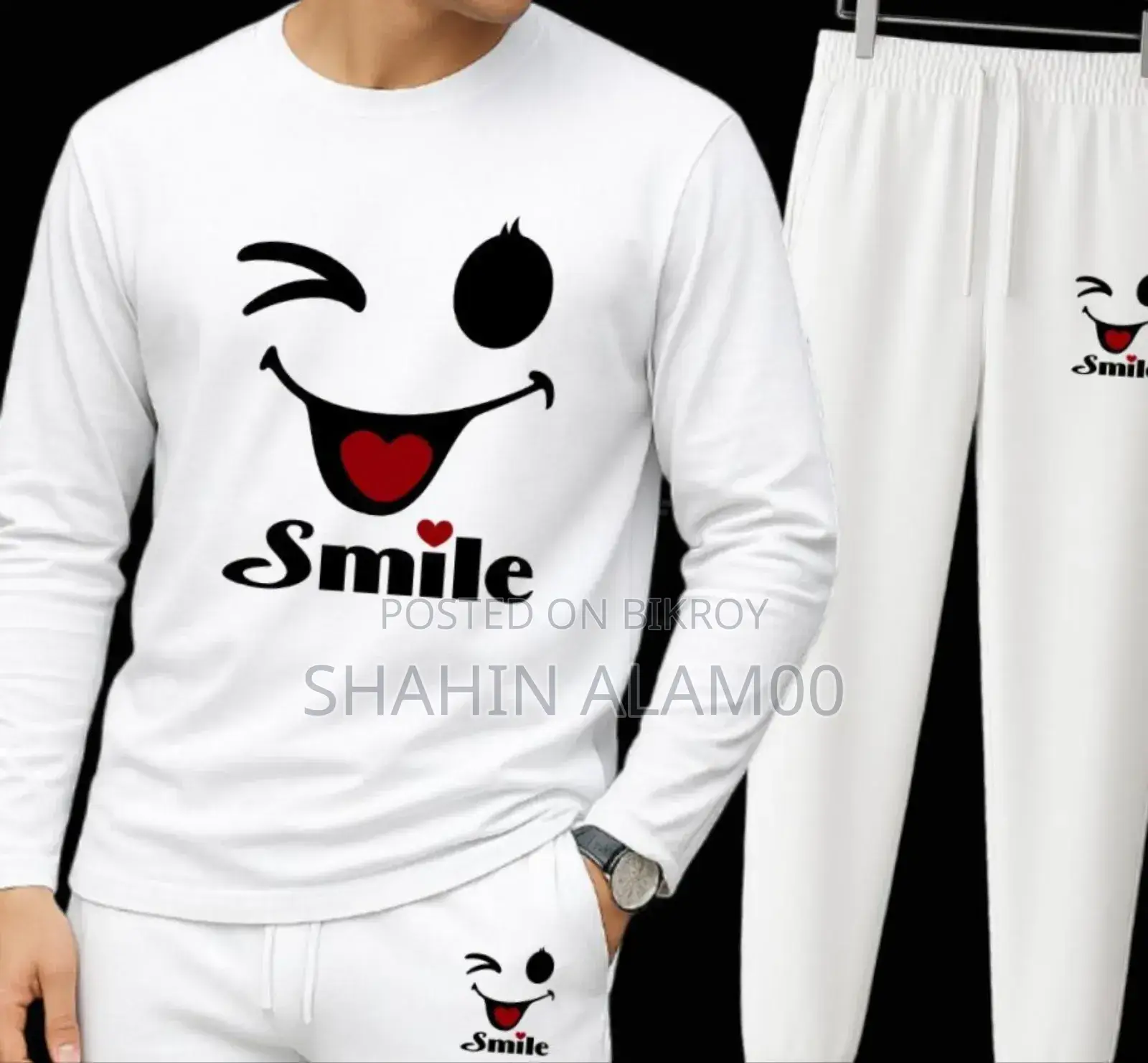 Long Sleeve Drop Shoulder Tshirt and Trouser Set