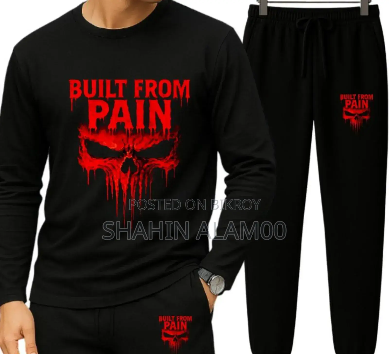 Long Sleeve Drop Shoulder Tshirt and Trouser Set