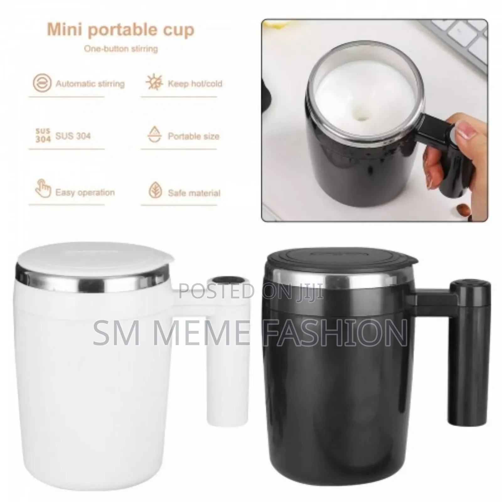 Self Stirring Coffee Milk Tea Cup Smart Mixing Stainless Steel Mug