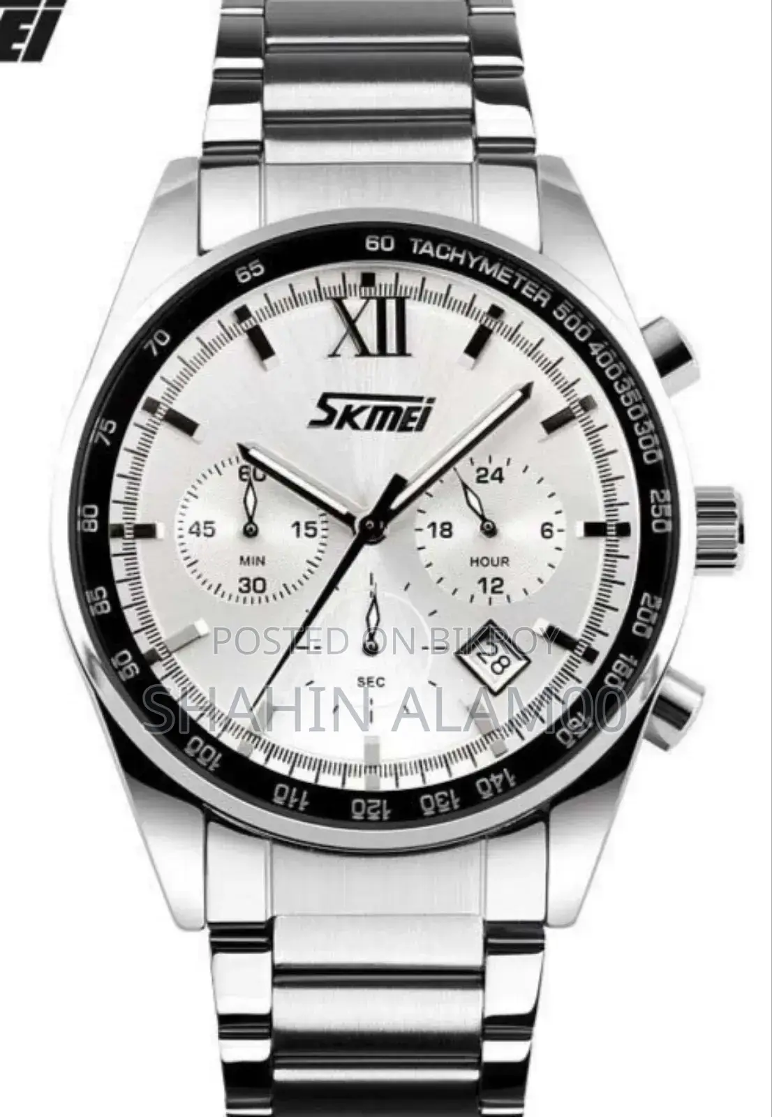 Skmei 9096 স্টেইনলেস স্টিল কোয়ার্টজ অ্যানালগ পুরুষদের ঘড়ি আমেরিকান