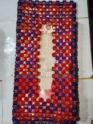 Handmade / Homemade Beaded Tissue Box Cover With Fay Tissue.