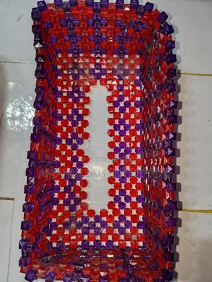 Handmade / Homemade Beaded Tissue Box Cover With Fay Tissue.