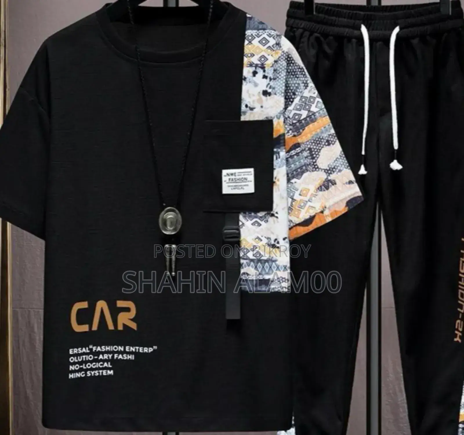 Drop Shoulder Mesh T-Shirt and Trouser