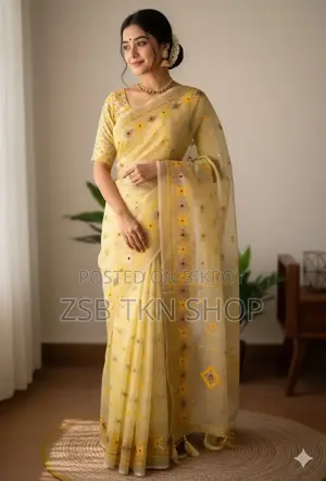Half Silk Jamdani Print Saree