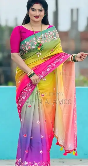 Japanese Silk Saree With Blouse Piece