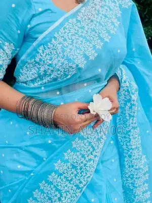 Half Silk Block Print Sharee