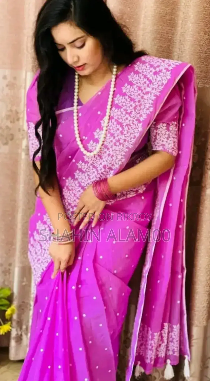 Half Silk Block Print Sharee