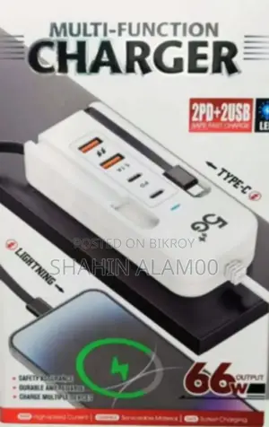 Product Title: Multi-Function Fast Charger 66w (2pd + 2usb)