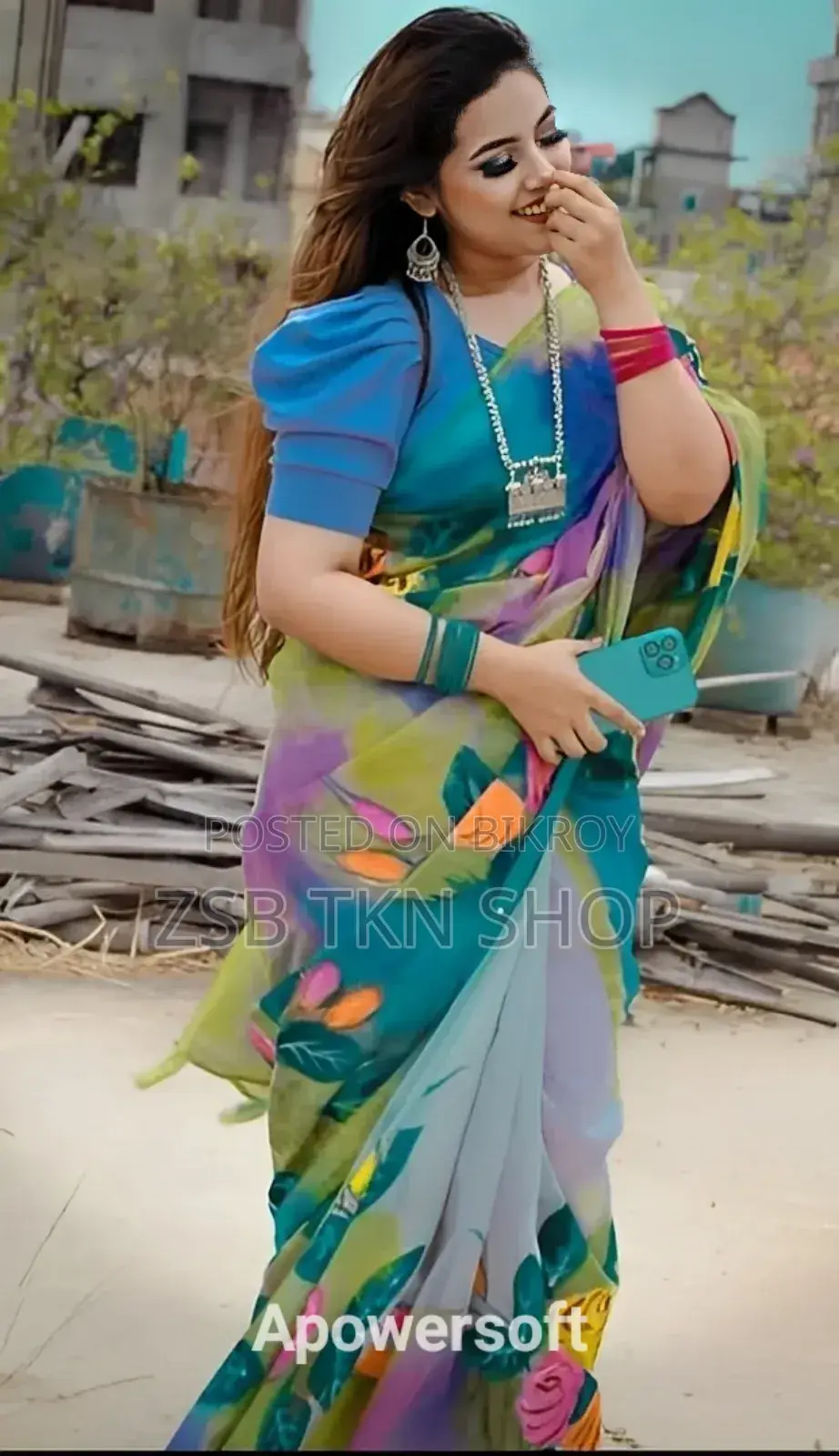 Half Silk Hand Print Saree New Update Collection