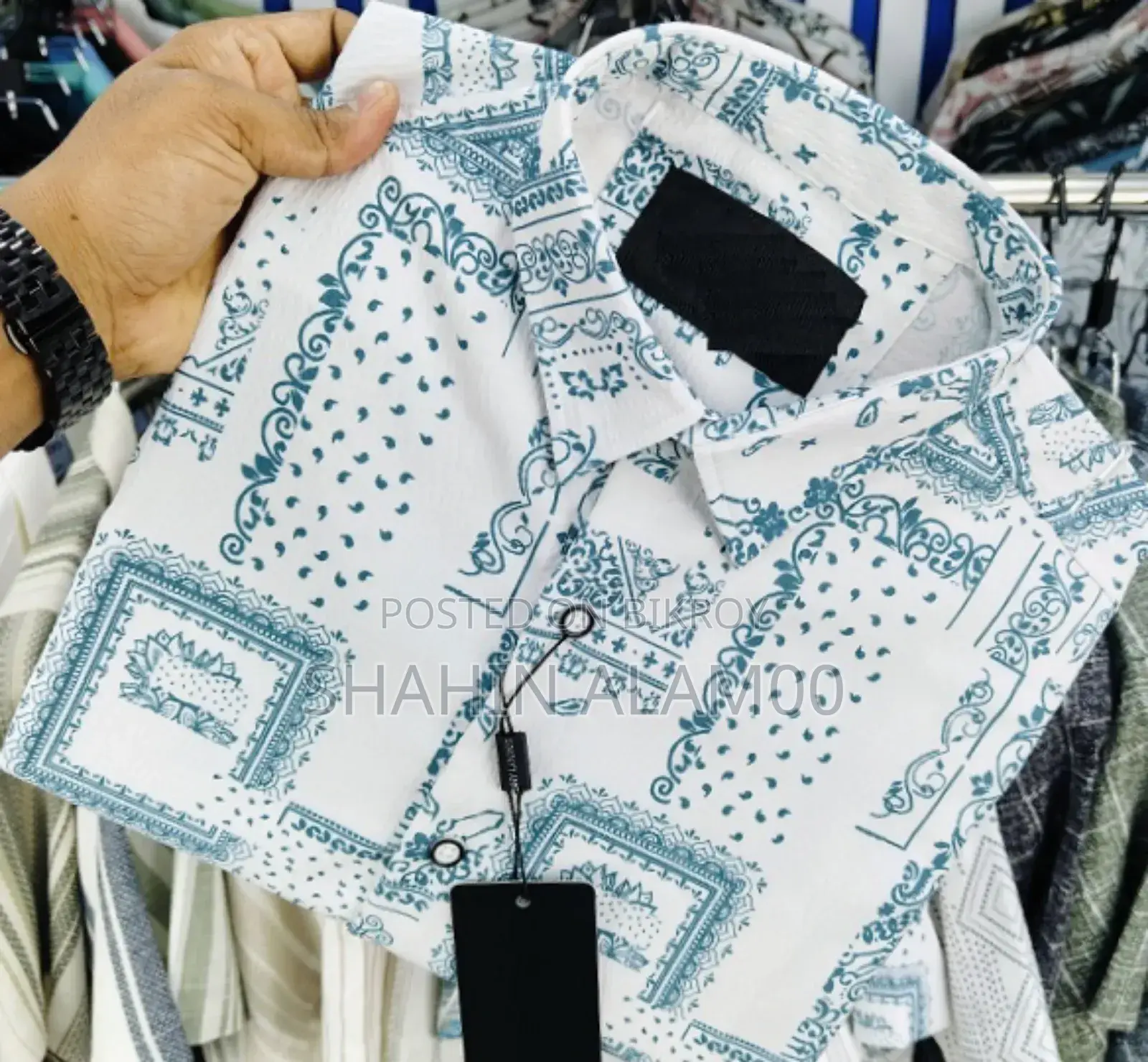 Luxury Popcorn Half Sleeve Print Shirt