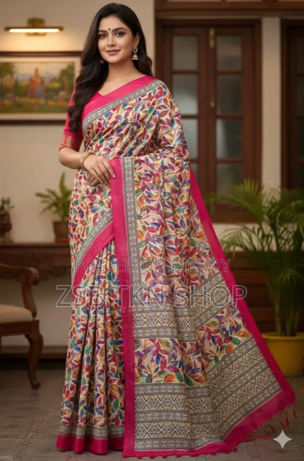 Chanderi Silk Saree With Blouse Piece