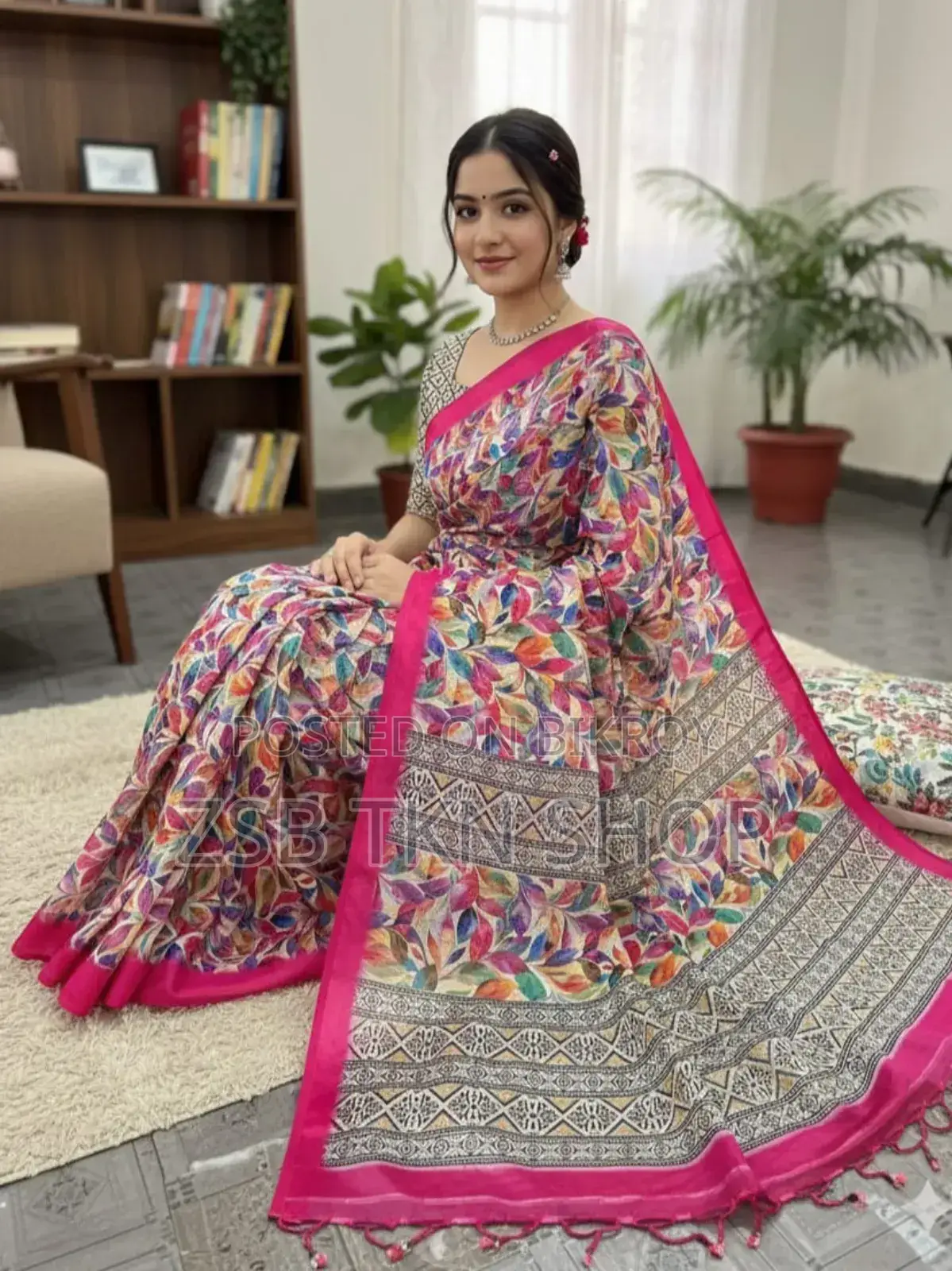 Chanderi Silk Saree With Blouse Piece