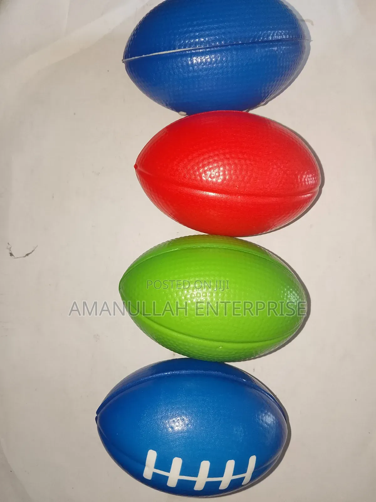 Hand Exercise Rugby Ball for Relief From Stress Soft Ball - Multicolor