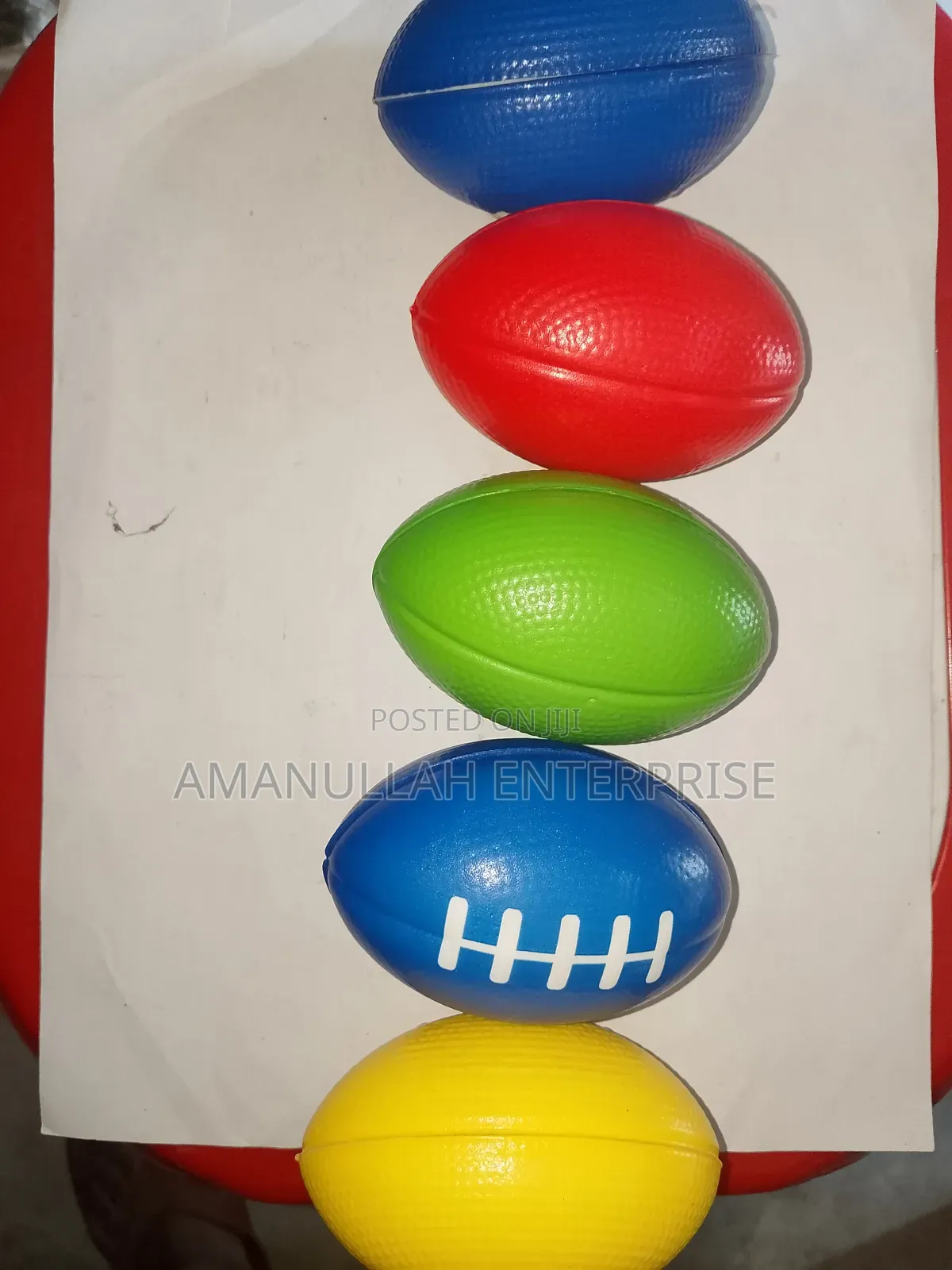Hand Exercise Rugby Ball for Relief From Stress Soft Ball - Multicolor