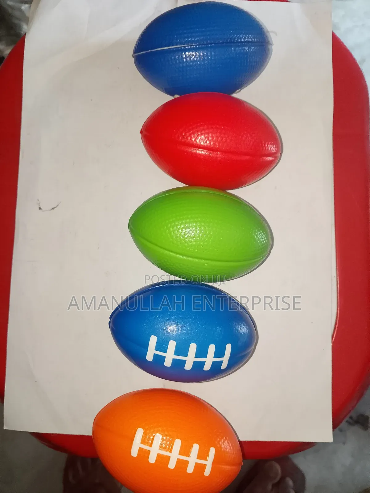 Hand Exercise Rugby Ball for Relief From Stress Soft Ball - Multicolor