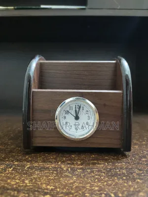 ঘড়িসহ কলমদানি Pen Holder With Clock বা মাল্টিপারপাস পেন হোল্ডার