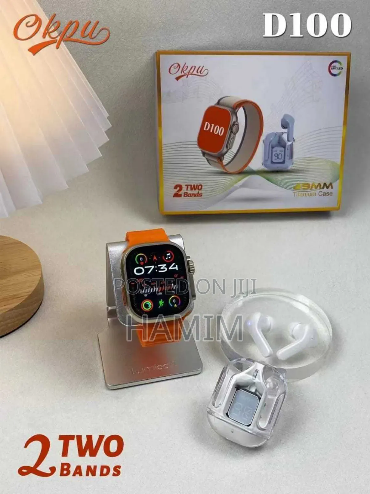 D100 Smart Watch Buy and Get Free (Airpods)