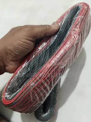 Coil of Red and Black PVC Insulated Flexible Electric Cable.