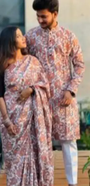 Saree and Panjabi Couple Dress