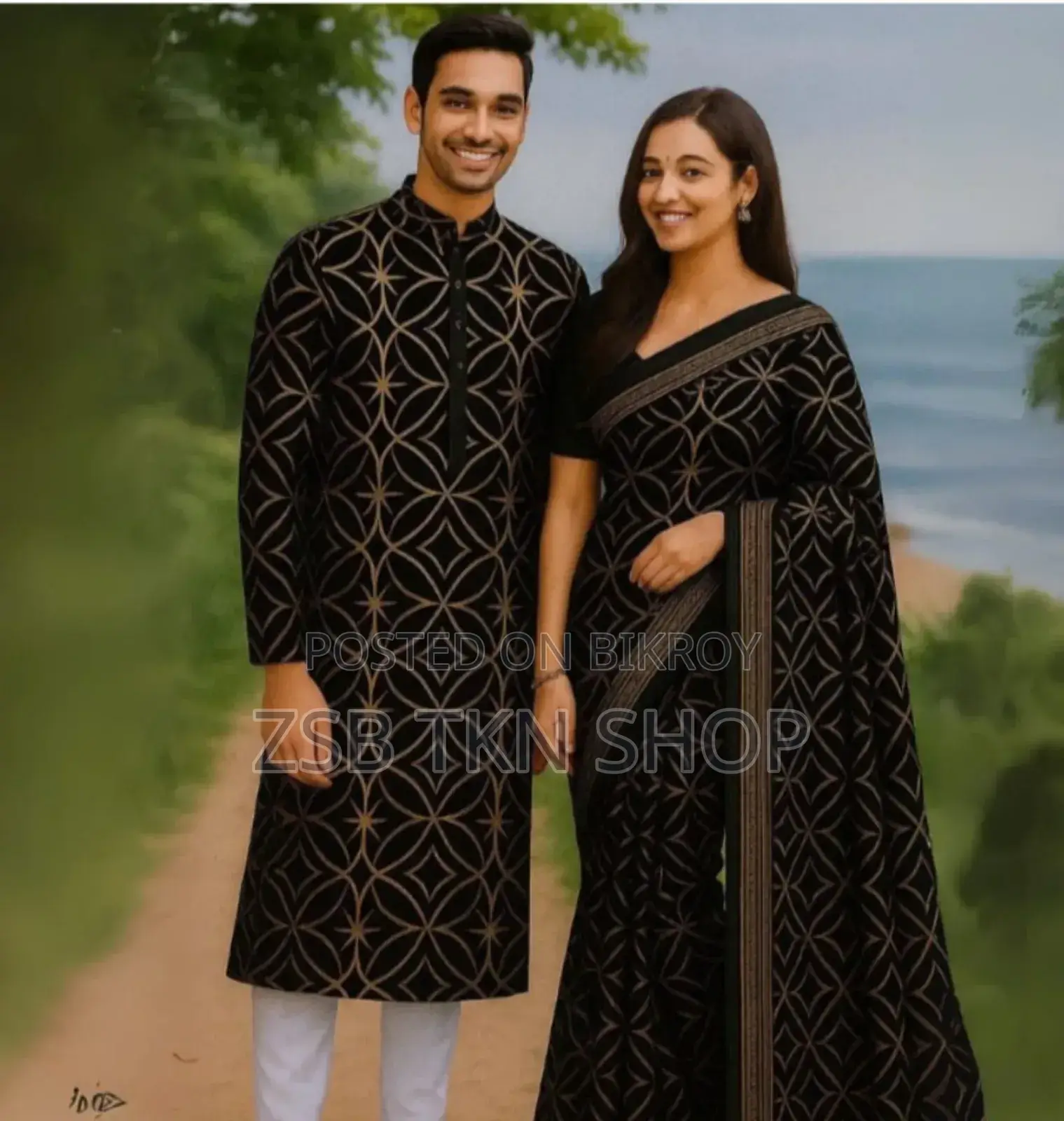 ঈদ স্পেশাল কাপল শাড়ি পাঞ্জাবি কম্বো আপডেট কালেকশন