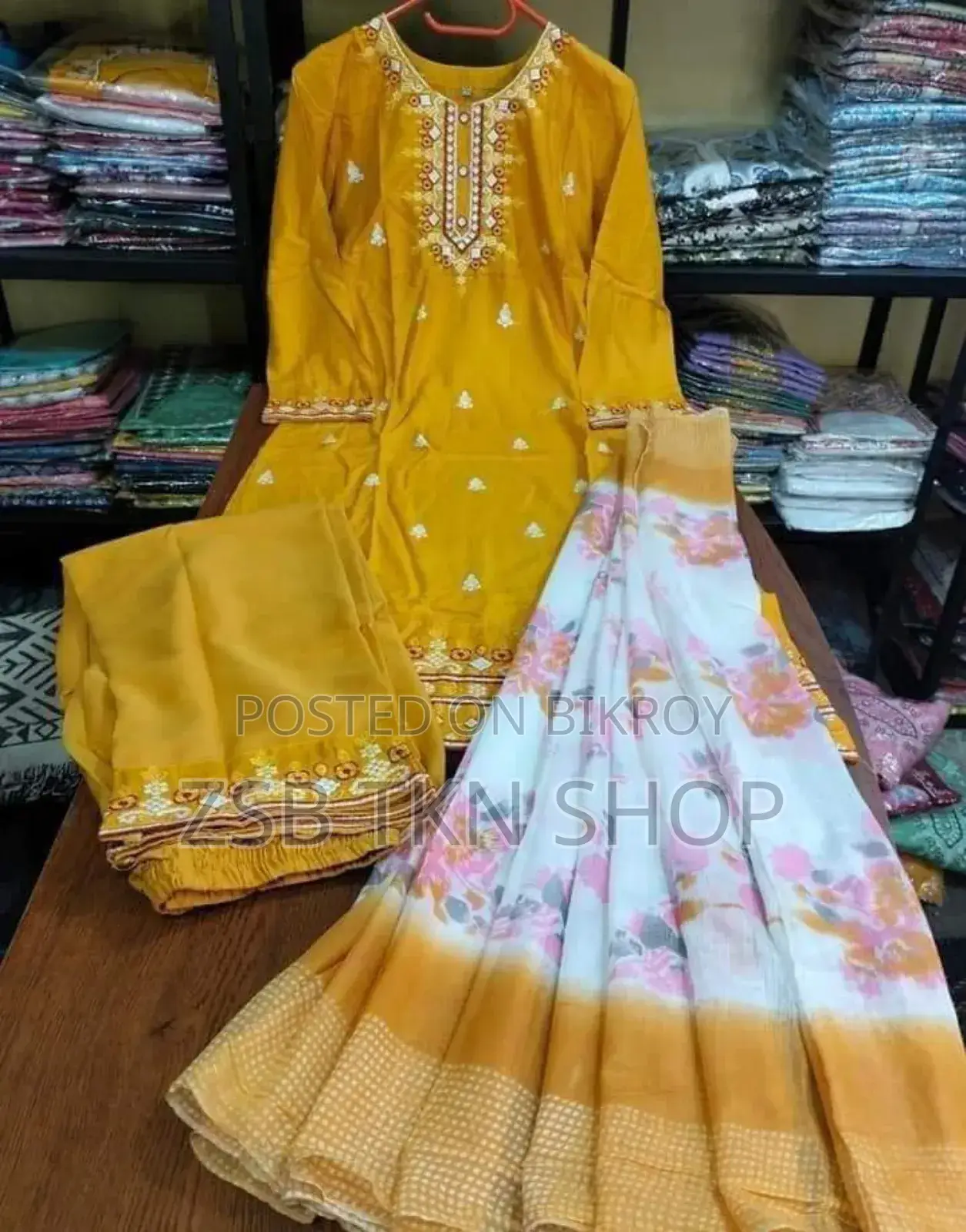 Readymade Embroidery Cotton Three Piece