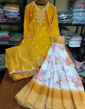 Readymade Embroidery Cotton Three Piece