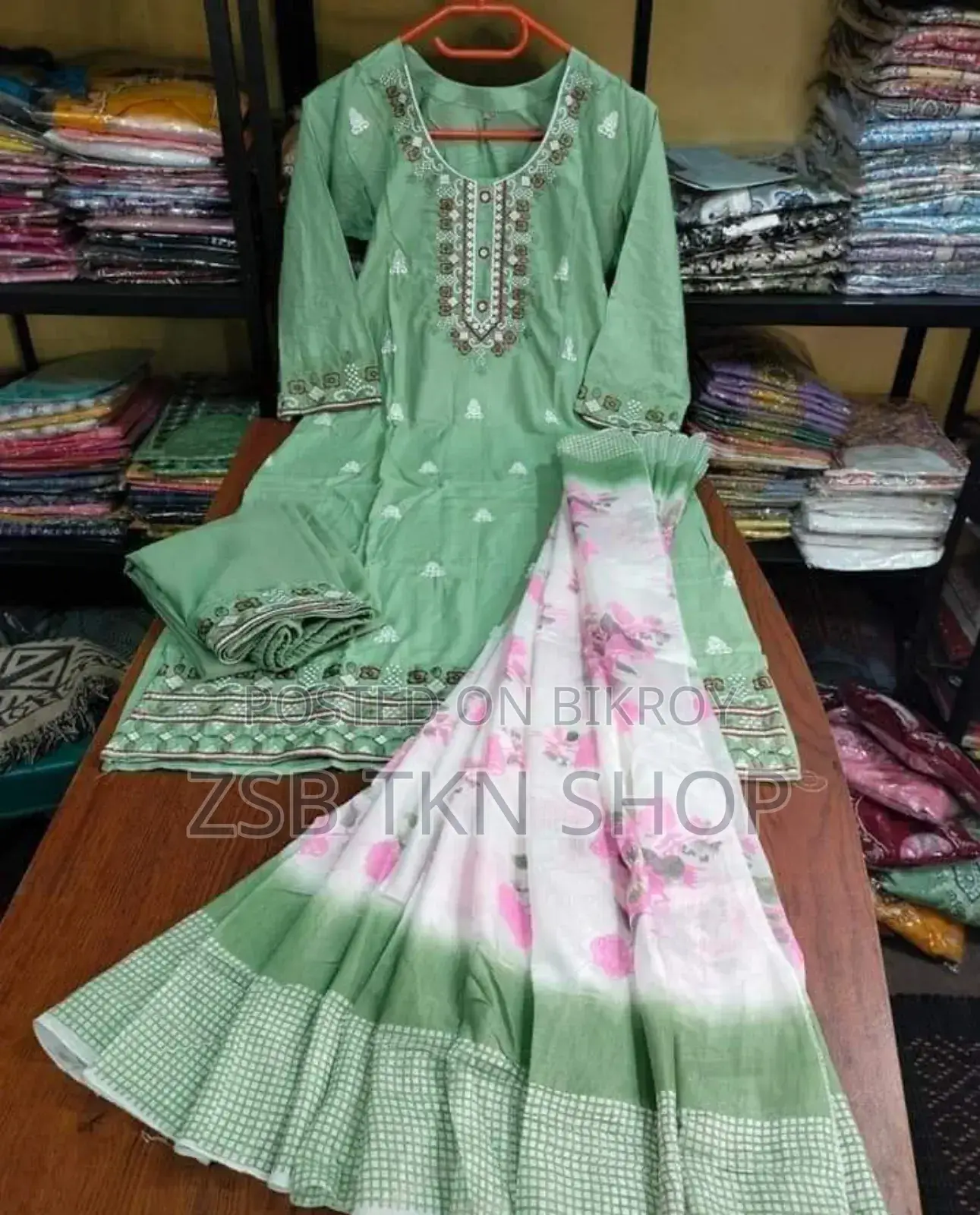 Readymade Embroidery Cotton Three Piece