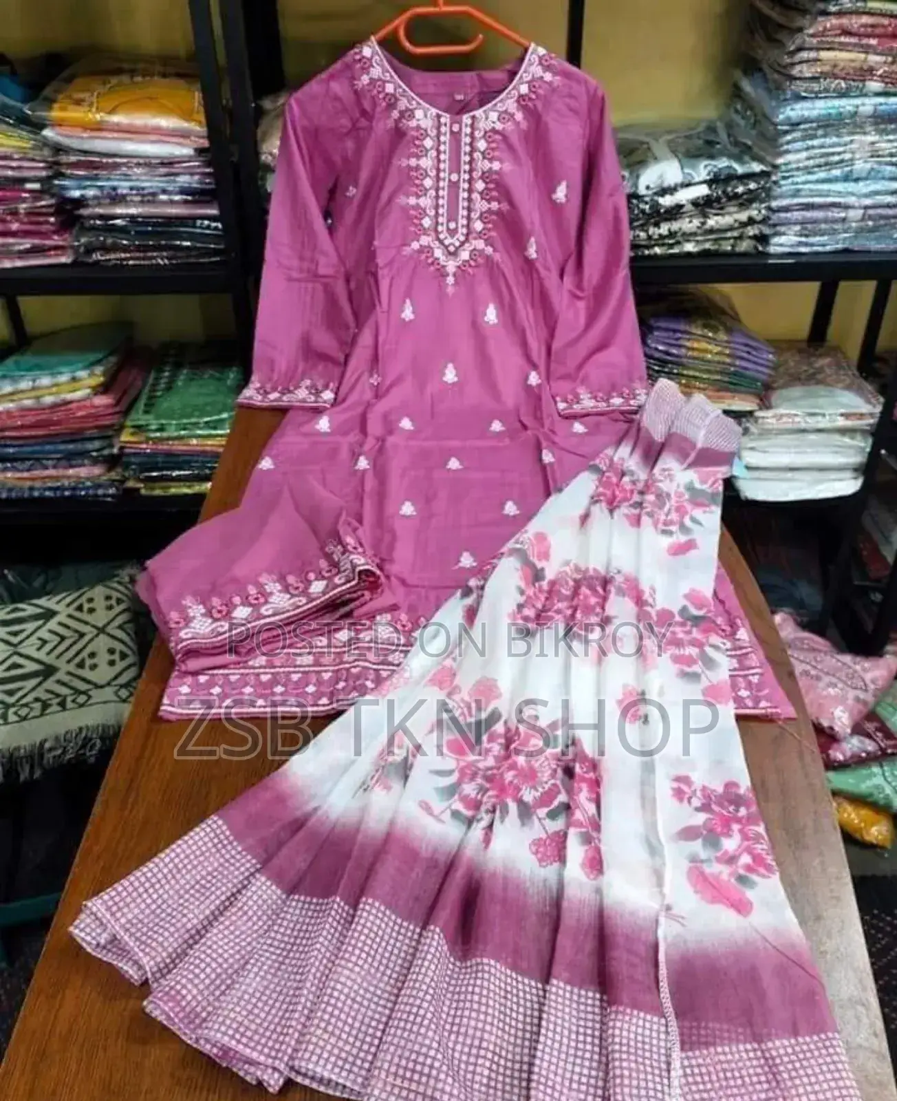 Readymade Embroidery Cotton Three Piece