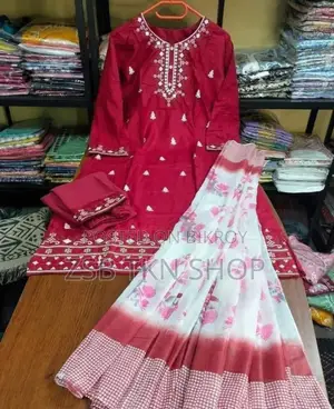 Readymade Embroidery Cotton Three Piece