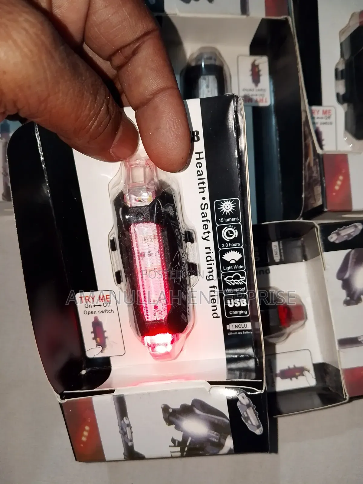 USB Rechargeable LED Bike Tail Light (01 Pcs)
